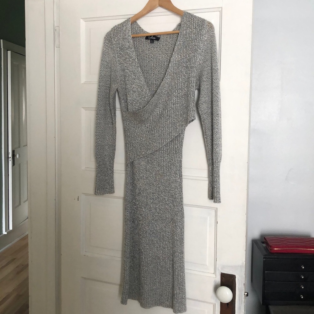 Grey knit sweater dress from Lulu’s